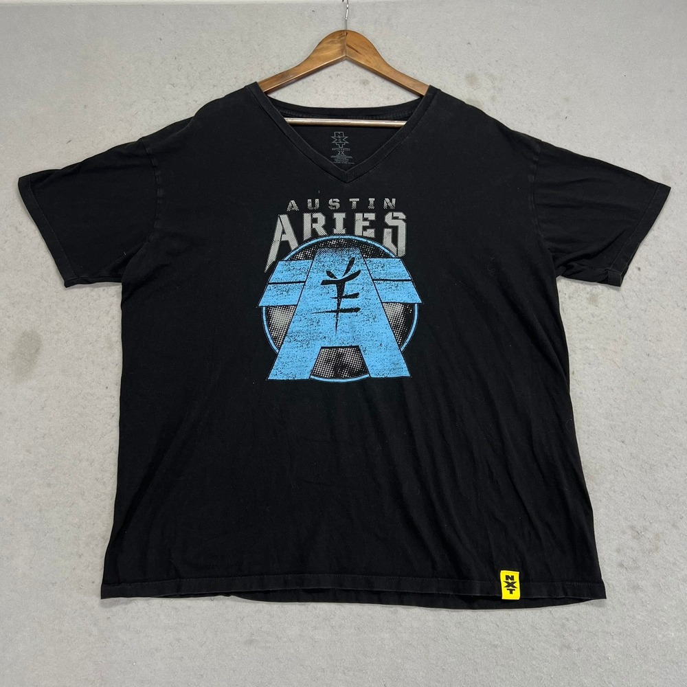 WWE NXT Austin Aries Ambition and Vision Graphic V-Neck T-Shirt Black 2X 2016